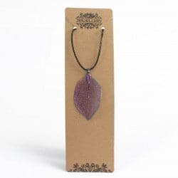 Necklace - Bravery Leaf - Lavender - best price from Maltashopper.com POT-09C