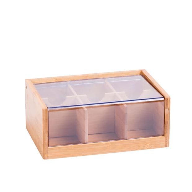 PANDA Transparent tea box, natural H 9 x W 22 x D 15 cm - best price from Maltashopper.com CS608300