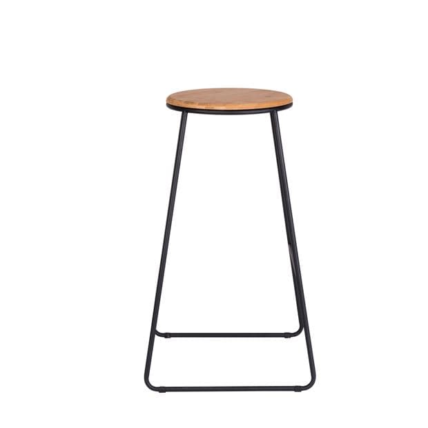 GIULIA Black bar stool, natural H 70 x W 42 cm - Ø 31 cm - best price from Maltashopper.com CS612409