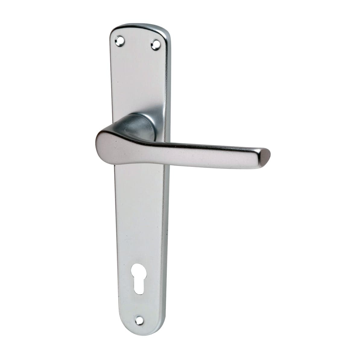 Bricocenter GABRY HANDLE WITH YALE DOOR PLATE SILVER