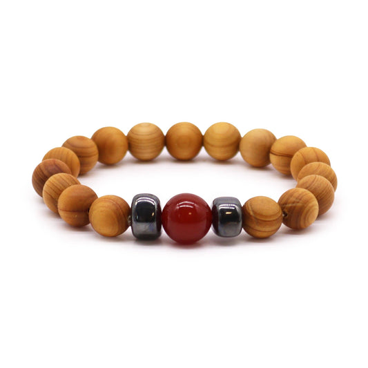 Bliss Cedarwood Root Chakra Bangle with Red Jasper