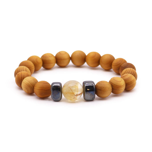 Bliss Cedarwood Solar Plexus Chakra Bangle with Citrine