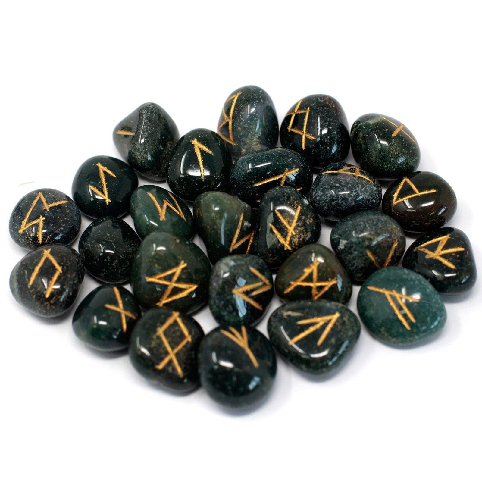 Bliss Runes Stone Set in Pouch - Bloodstone