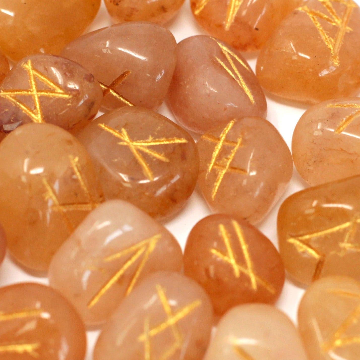 Bliss Runes Stone Set in Pouch - Yellow Aventurine