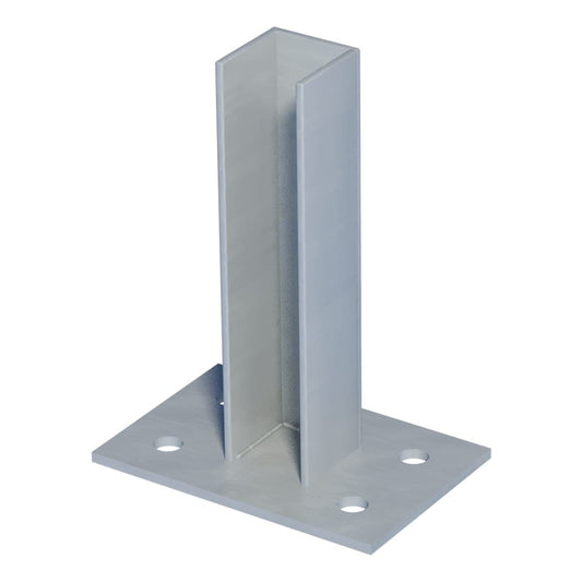 Bricocenter GALVANISED SUPPORT FOR SQUARE POLE 50X50 MM GREY