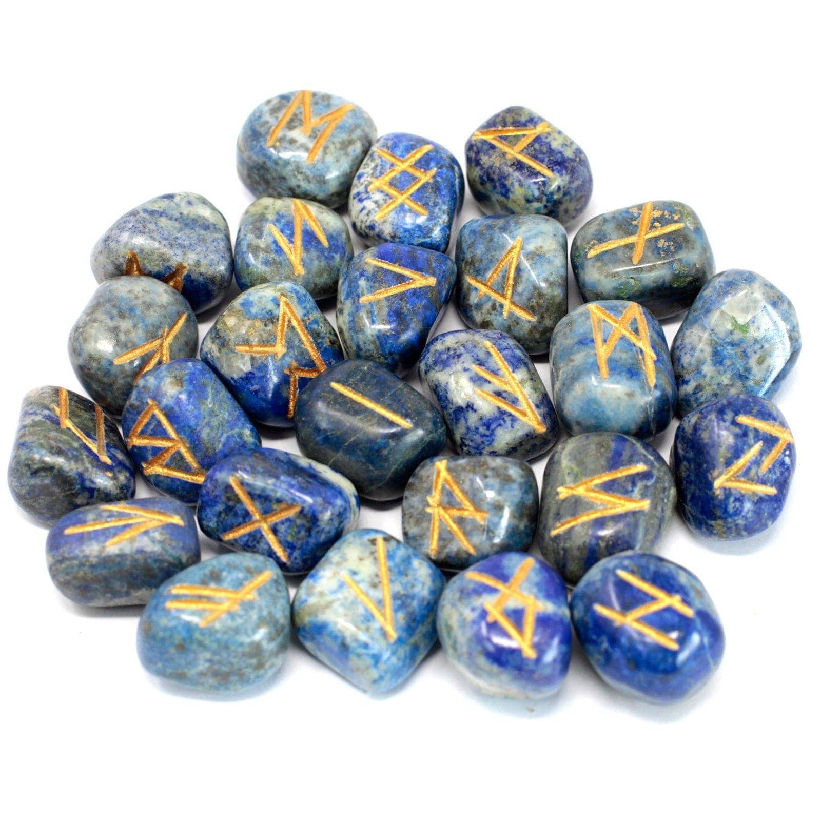 Bliss Runes Stone Set in Pouch - Lapis