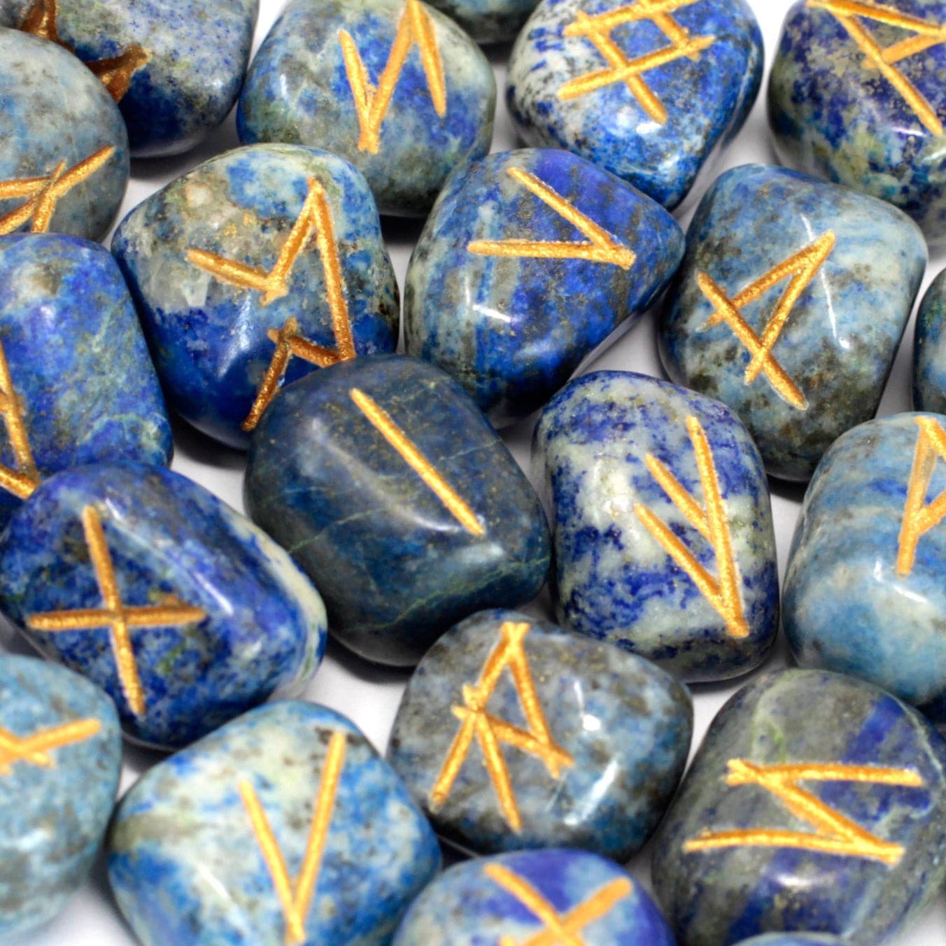 Runes Stone Set in Pouch - Lapis - best price from Maltashopper.com RUNE-49