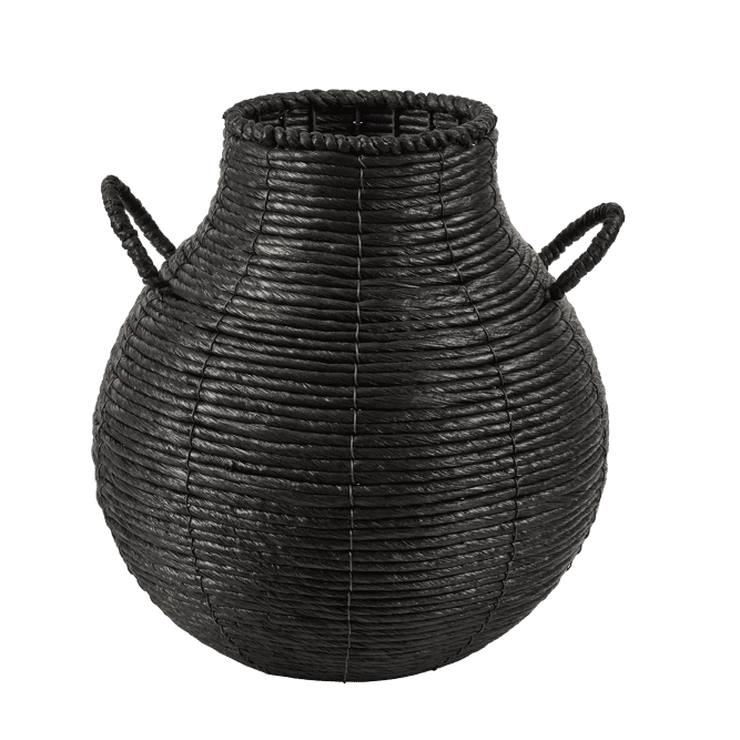 MAKALU Black vase H 36 cm - Ø 35 cm - best price from Maltashopper.com CS674191