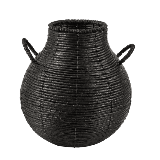 MAKALU Black vase H 36 cm - Ø 35 cm - best price from Maltashopper.com CS674191