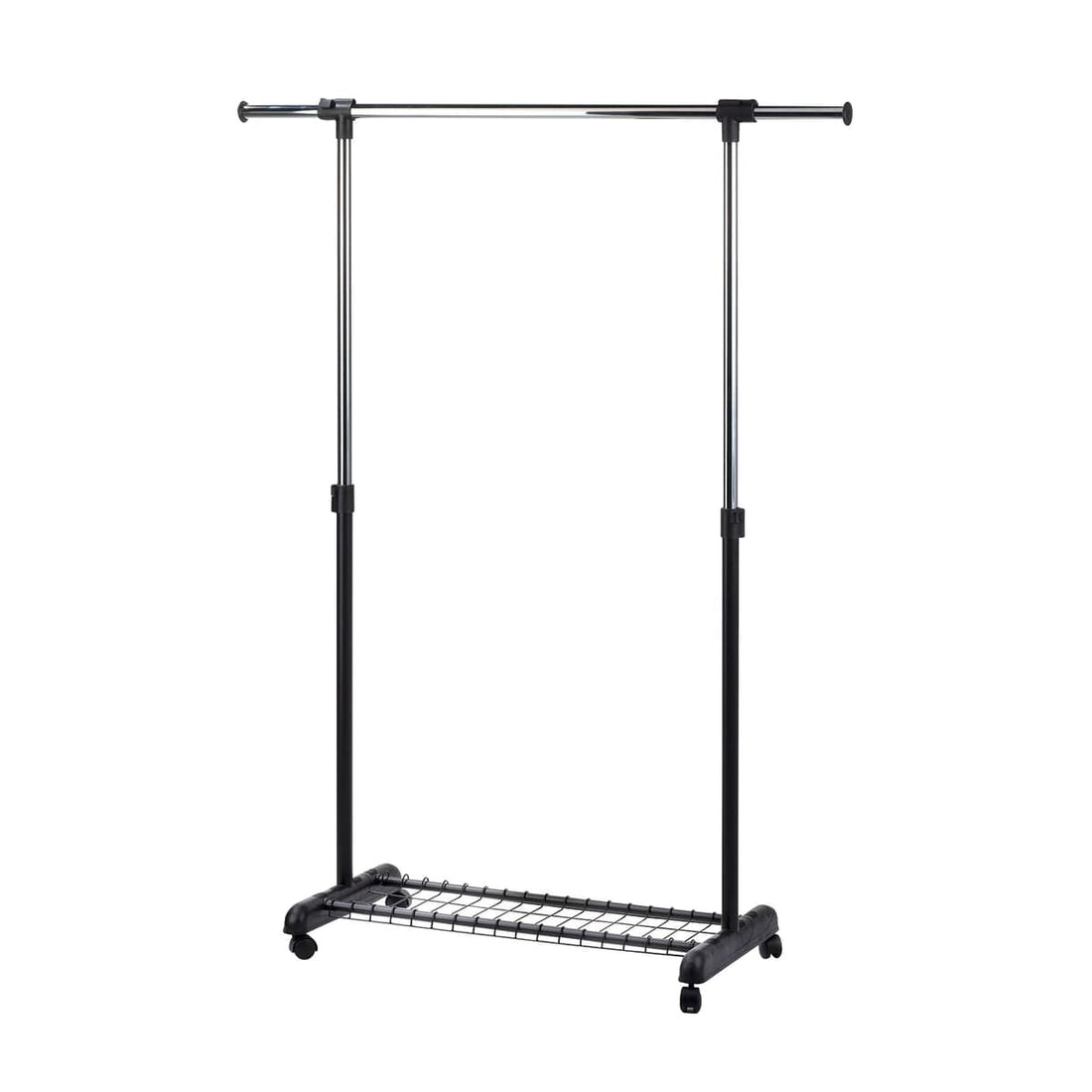 STAND WITH 1 BAR AND WHEELS W86.3xD51xH159CM CHROMIUM-METAL HEIGHT ADJUSTMENT - best price from Maltashopper.com BR410529208