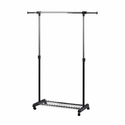 Bricocenter STAND WITH 1 BAR AND WHEELS W86.3xD51xH159CM CHROMIUM-METAL HEIGHT ADJUSTMENT