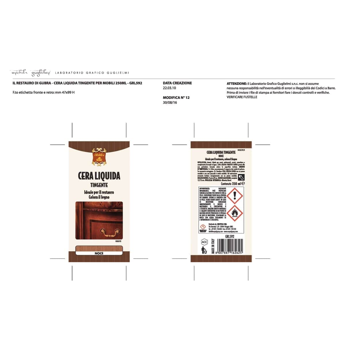 Bricocenter LIQUID DYE WAX FOR FURNITURE WALNUT 250 ML