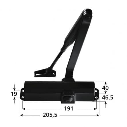 SPRING-LOADED DOOR PUSHER WITH STOP IL10 MULIFORZA 2-4 BLACK - best price from Maltashopper.com BR410005137