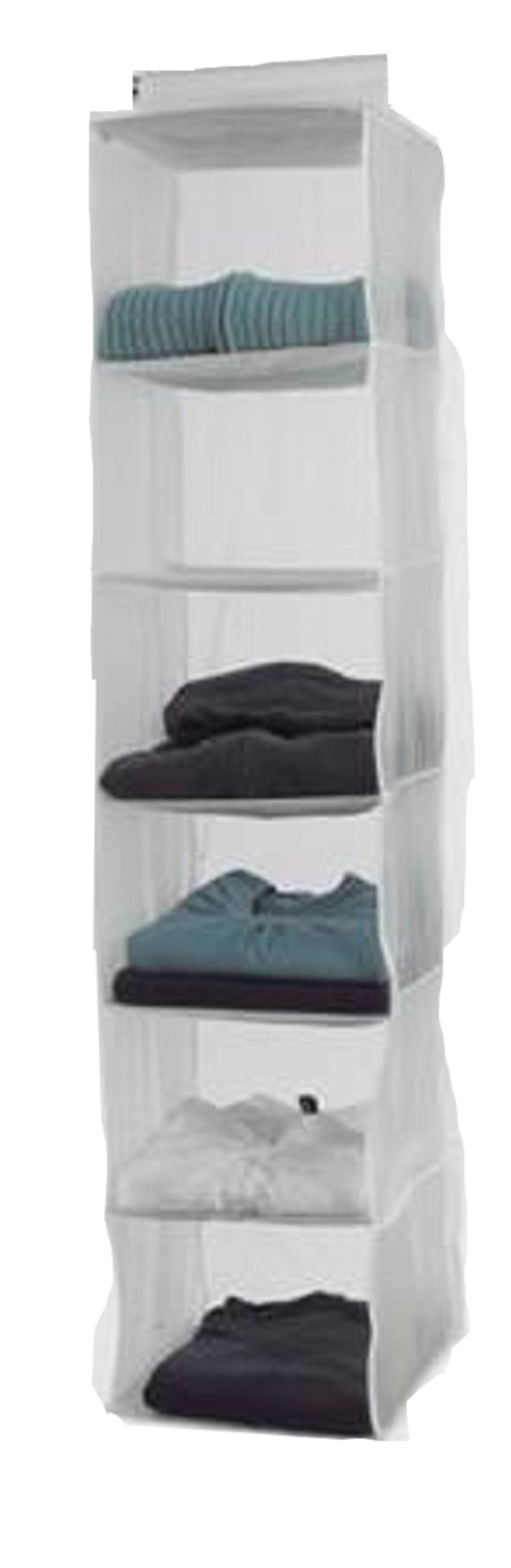 CLOTHING ORGANISER 6 RACKS WHITE TRANSLUCENT PEVA 30x30x128 CM - best price from Maltashopper.com BR480920019