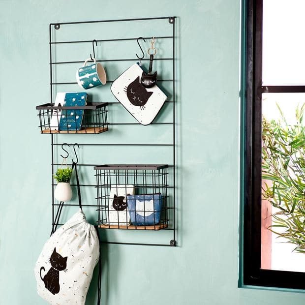 MODULAR Wall organizer black H 80 x W 50 cm - best price from Maltashopper.com CS605185