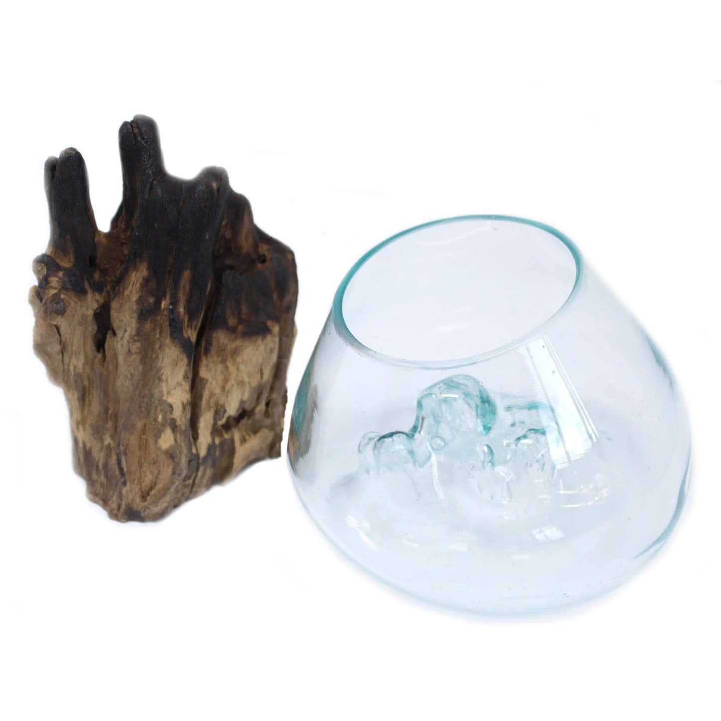 Molten Glass on Wood - Large Bowl - best price from Maltashopper.com MGW-03