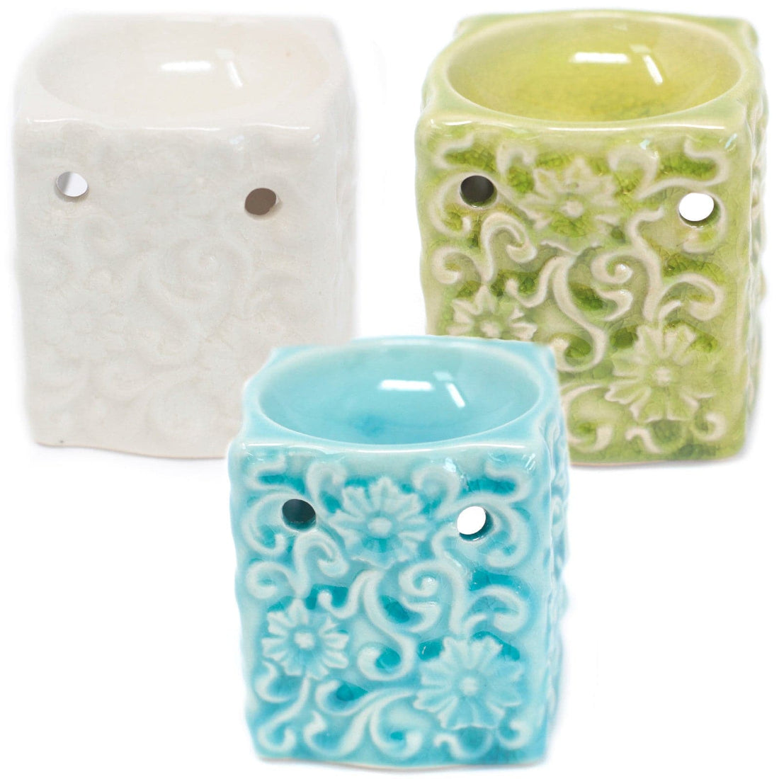 Classic Small Square Floral Oil Burners (aast) - best price from Maltashopper.com OBCS-06DS