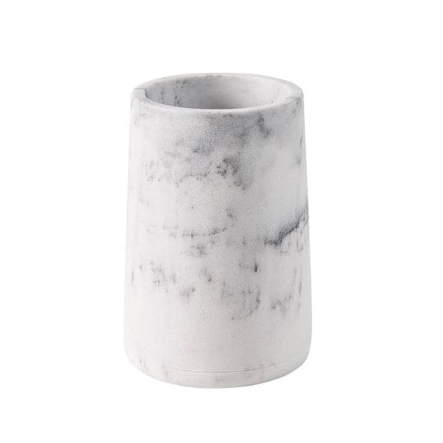 LUNA Toothbrush holder with marble effect H 10.5 cm - Ø 7.5 cm