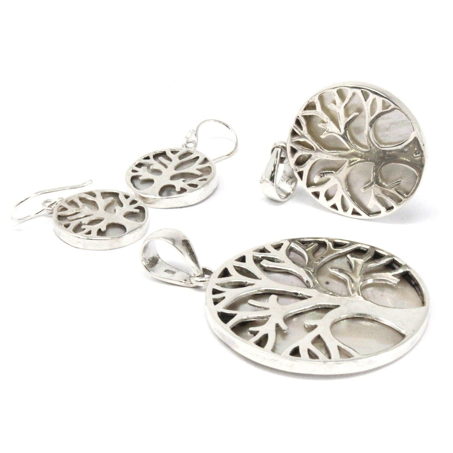 Bliss Tree of Life Silver Pendent 22mm - Mother of Pearl