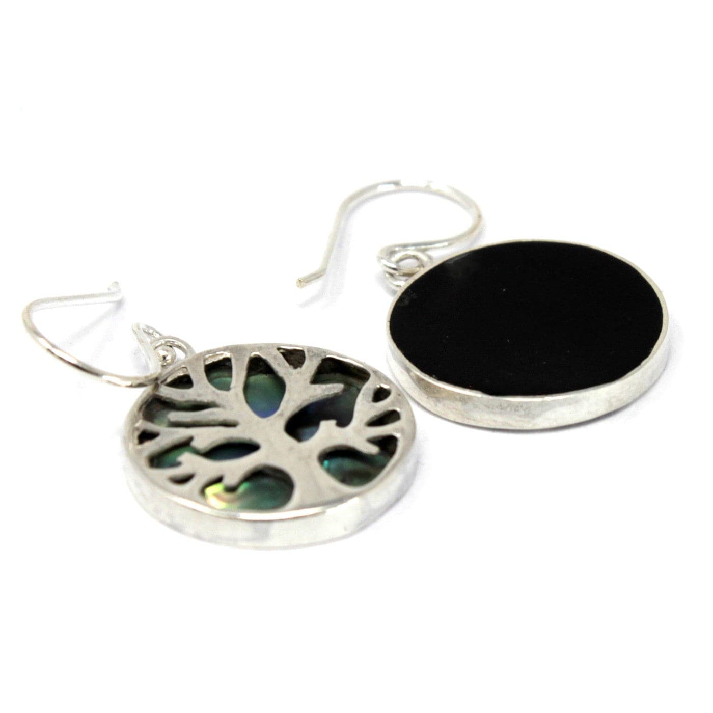 Bliss Tree of Life Silver Earrings 15mm - Abalone