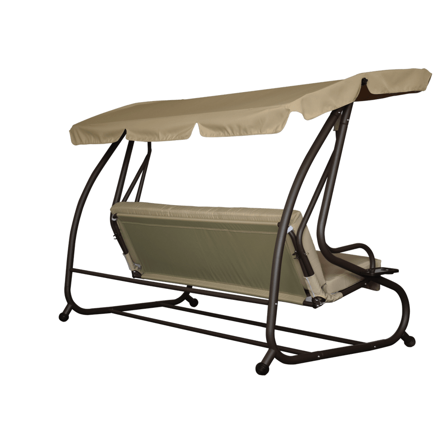 Reclining swing 3 seats 230X120 in brown polyester - best price from Maltashopper.com BR500013592