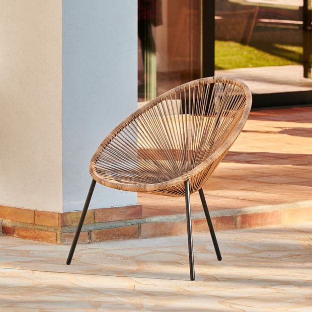 ACAPULCO Lounge chair, natural H 82 x W 75 x D 69 cm - best price from Maltashopper.com CS660436