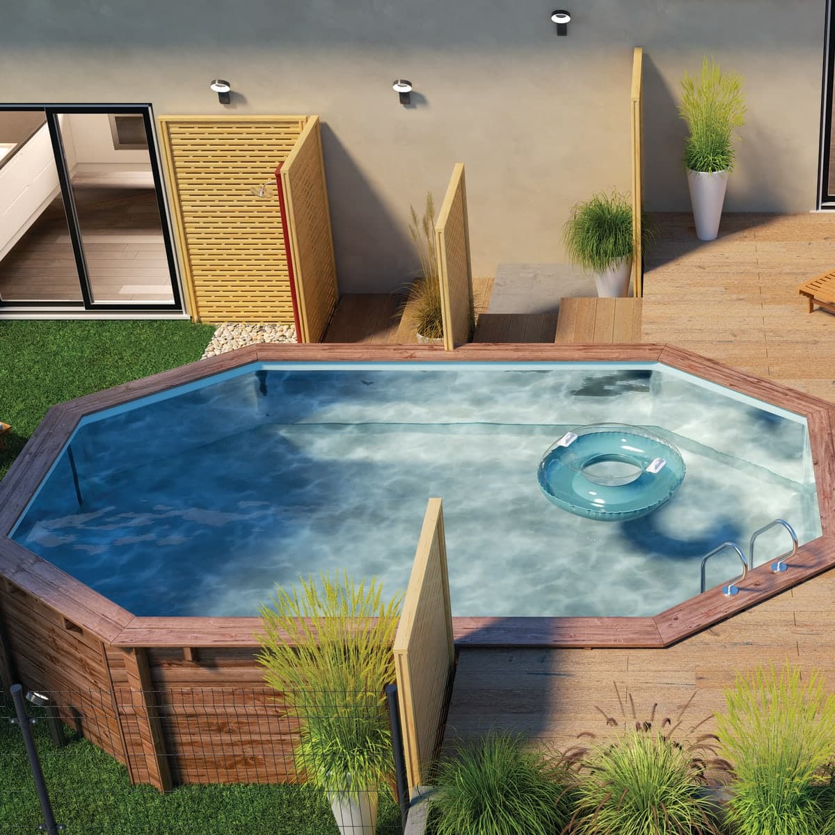 CANNELLE WOODEN OVAL POOL WITH SAND FILTER EXTERNAL DIMENSIONS 551X351 H 119 - Premium Above Ground Pools from Bricocenter - Just €7827.99! Shop now at Maltashopper.com