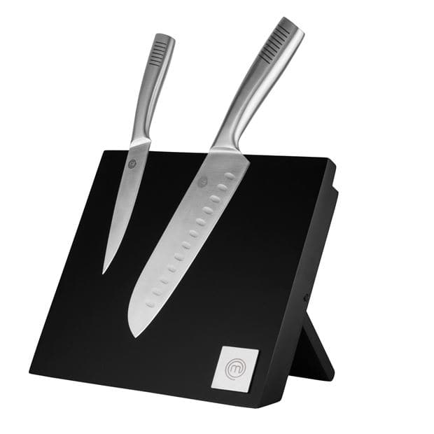 MASTERCHEF Black magnetic knife block H 21 x W 24 cm