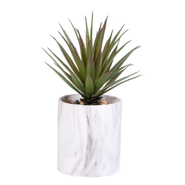 Casa MARBERA Plant in white, green pot H 21 cm - Ø 7.5 cm