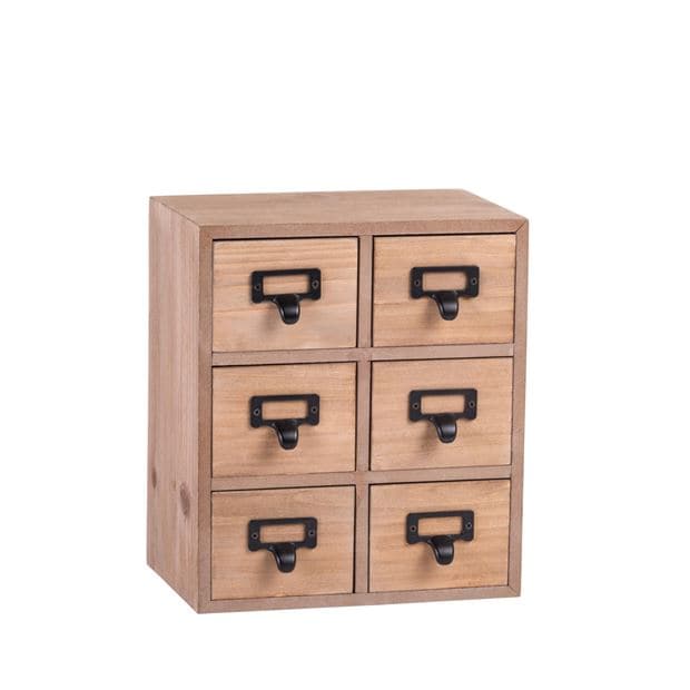 Casa DOFIZ Natural organiser with drawers H 26.5 x W 23 x D 16.5 cm