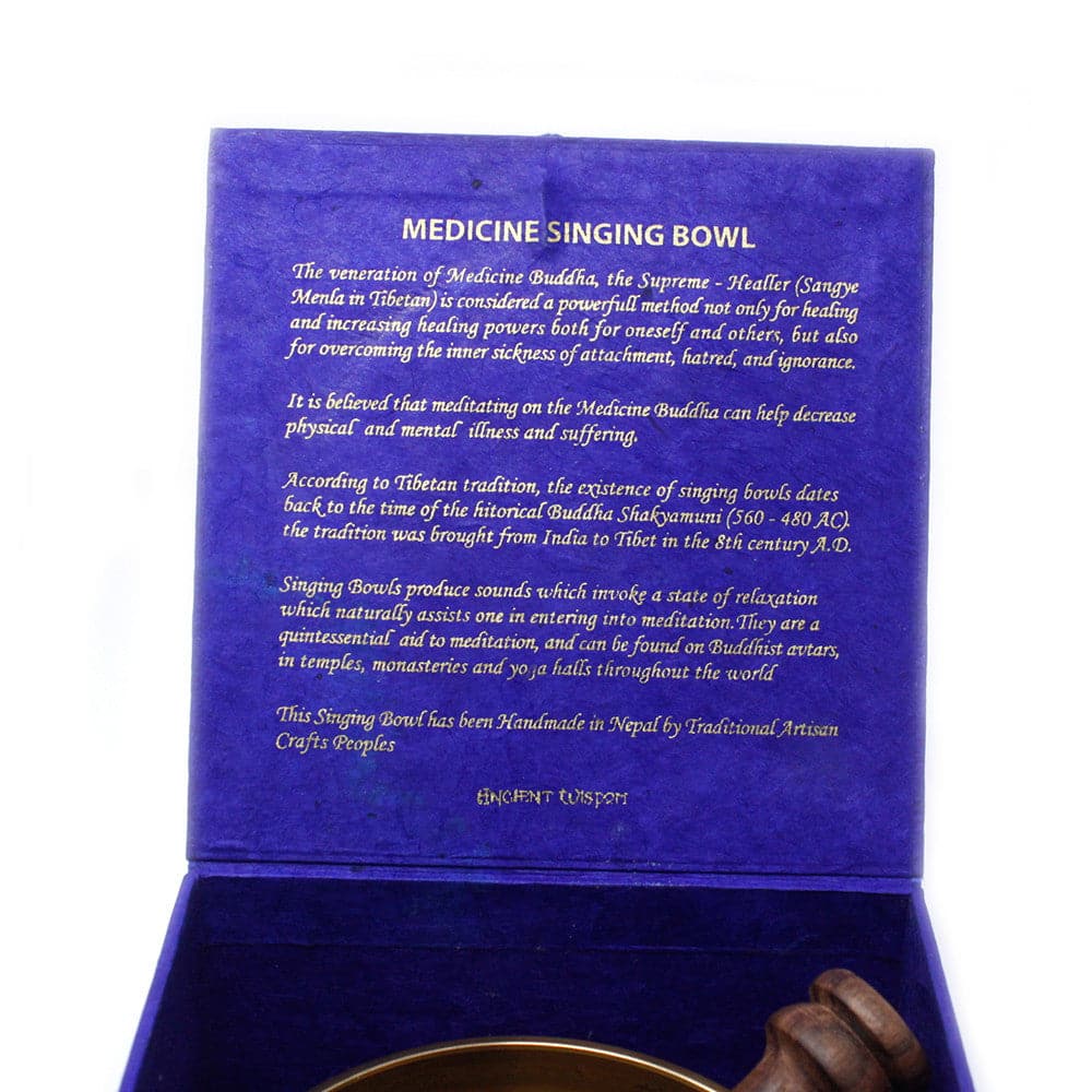 Medicine Buddha Singing Bowl Set 10cm (min 500gm) - best price from Maltashopper.com TIBS-10