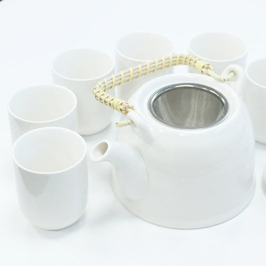 Herbal Teapot Set - Classic White - best price from Maltashopper.com TEAP-01