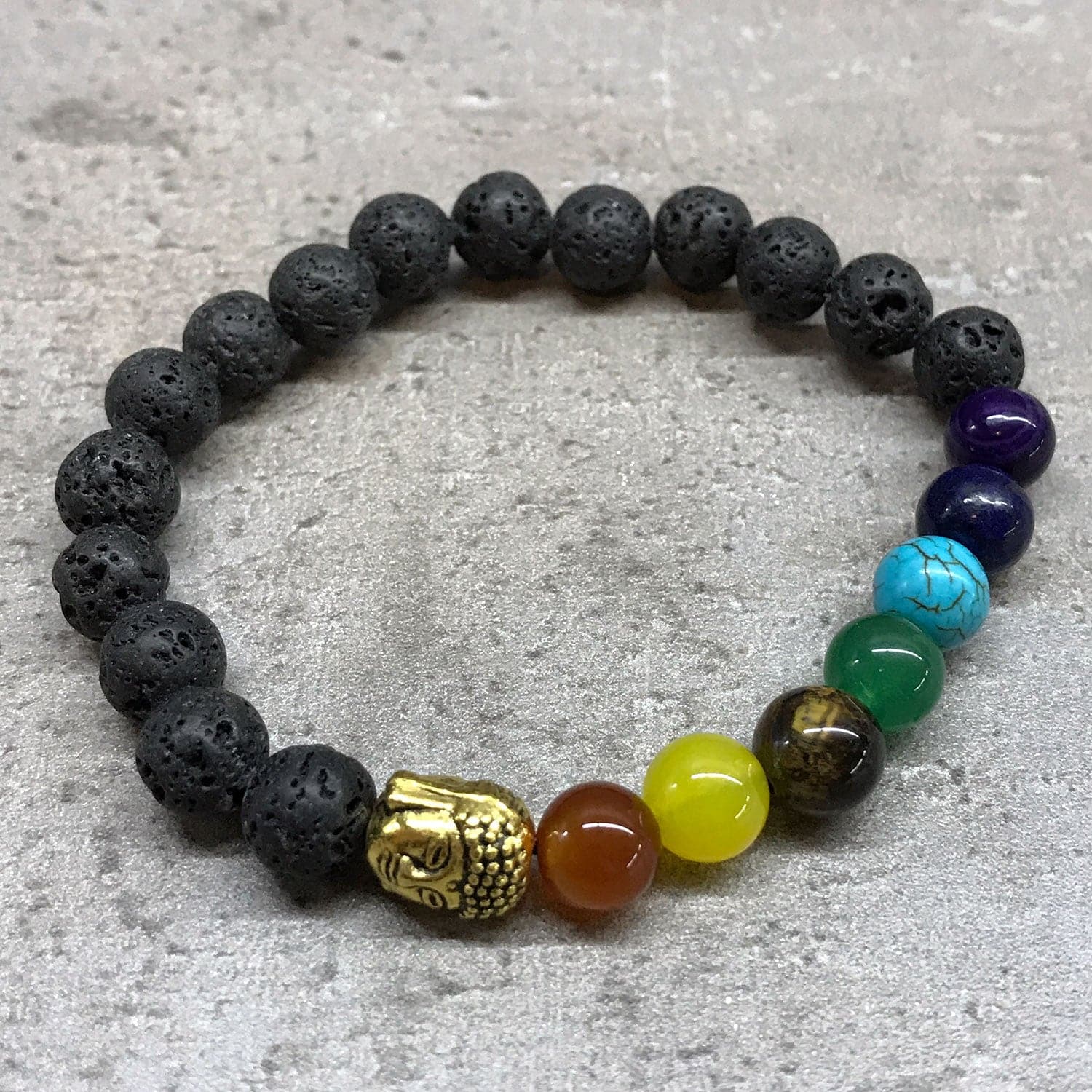 Lava Stone Bracelet - Buddha Chakra - best price from Maltashopper.com LAVASB-02