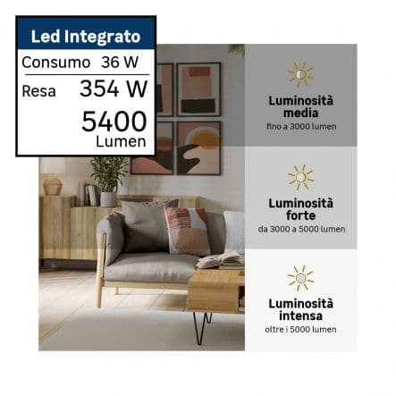 REGALIS METAL CEILING LAMP WHITE D50 LED 4000LM NATURAL LIGHT - Premium Ceiling Lights from Bricocenter - Just €117.99! Shop now at Maltashopper.com