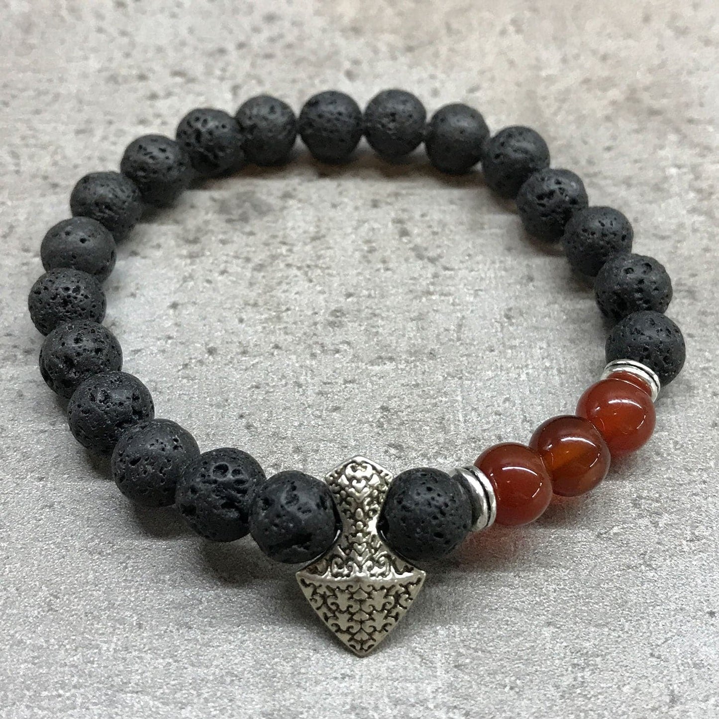 Bliss Lava Stone Bracelet - Axe-head Carnelian