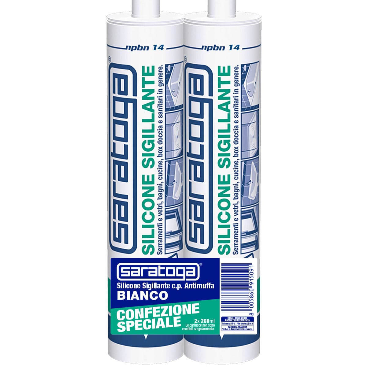 BI PACK ACETIC SILICONE SEALANT ANTI-MOULD WHITE 280ML - best price from Maltashopper.com BR470004962