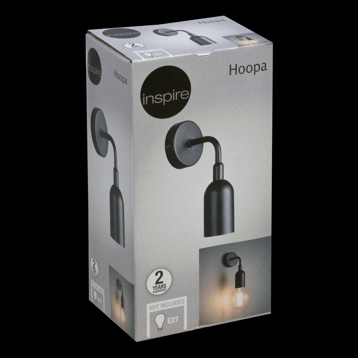 Bricocenter HOOPA METAL HOOPA Wall Lamp MATT BLACK 9x18.7x10CM E27=60W