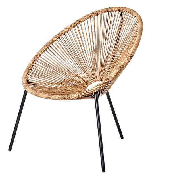 ACAPULCO Lounge chair, natural H 82 x W 75 x D 69 cm