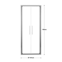 RECORD SALOON DOOR L 97-101 H 195 CM CLEAR GLASS 6 MM CHROME - best price from Maltashopper.com BR430004639