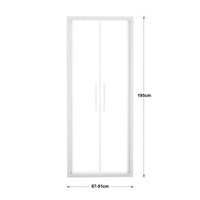 RECORD SALOON DOOR L 87-91 H 195 CM CLEAR GLASS 6 MM WHITE - best price from Maltashopper.com BR430004632