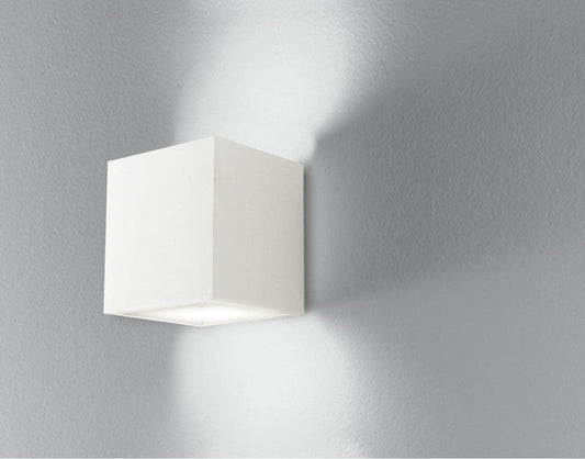 WALL LIGHT RUBIK PLASTER WHITE 11.5X11.5X11.5CM G9=28W - best price from Maltashopper.com BR420004024