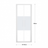 RECORD SALOON DOOR L 97-101 H 195 CM SCREEN-PRINTED GLASS 6 MM WHITE - best price from Maltashopper.com BR430004638