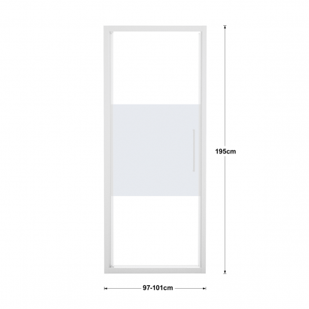RECORD HINGED DOOR L 97-101 H 195 CM SCREEN-PRINTED GLASS 6 MM WHITE - best price from Maltashopper.com BR430004574