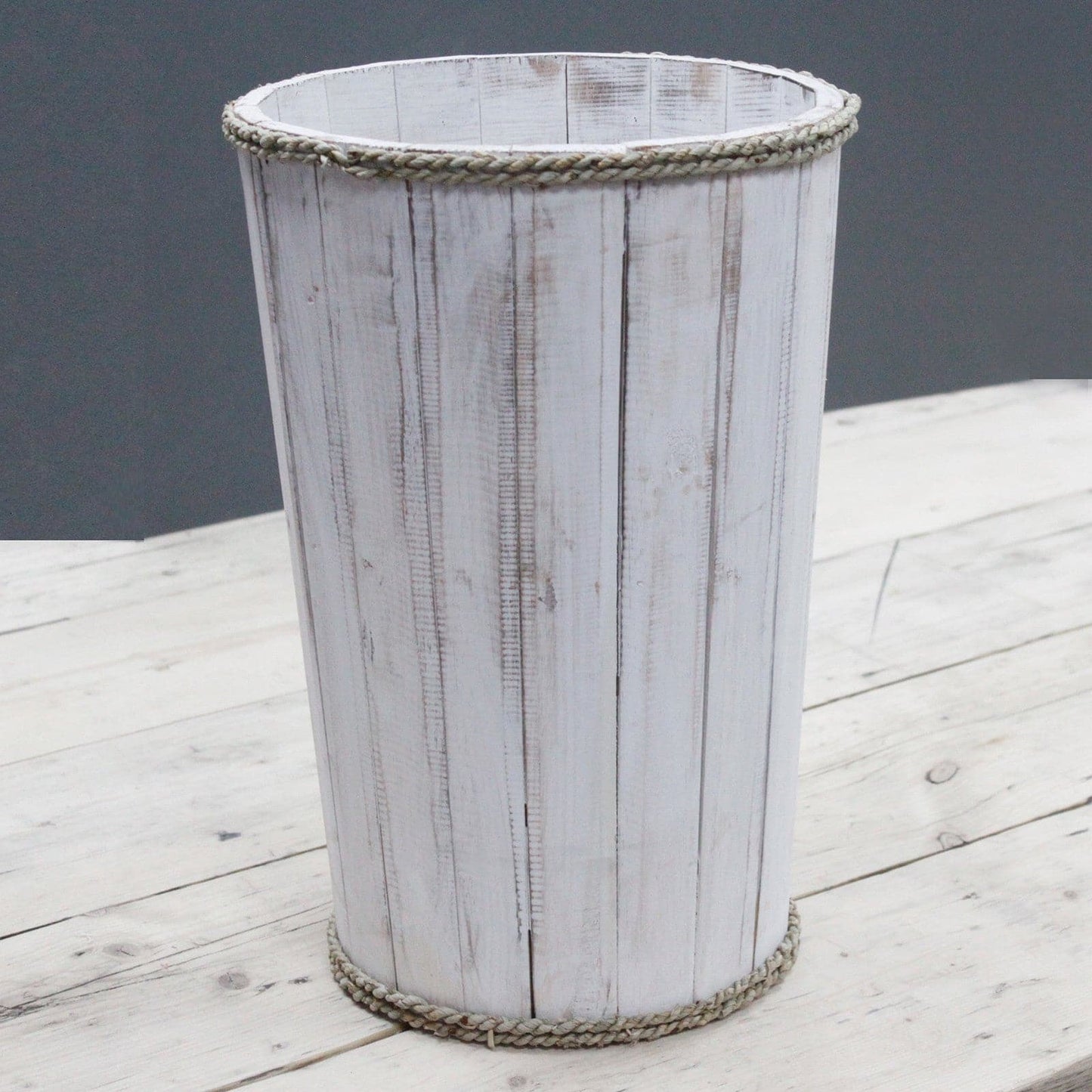 Lrg Nautical Display Tub - Whitewash 45x32cm - best price from Maltashopper.com RDS-146