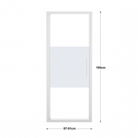 RECORD HINGED DOOR L 87-91 H 195 CM SCREEN-PRINTED GLASS 6 MM WHITE - best price from Maltashopper.com BR430004566