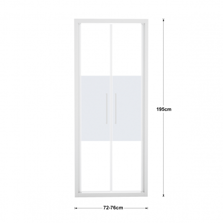 RECORD SALOON DOOR L 72-76 H 195 CM SCREEN-PRINTED GLASS 6 MM WHITE - best price from Maltashopper.com BR430004618
