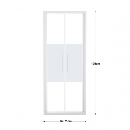 RECORD SALOON DOOR L 67-71 H 195 CM SCREEN-PRINTED GLASS 6 MM WHITE - best price from Maltashopper.com BR430004614