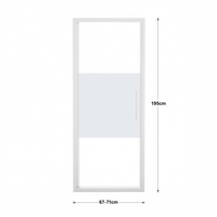 RECORD HINGED DOOR L 67-71 H 195 CM SCREEN-PRINTED GLASS 6 MM WHITE - best price from Maltashopper.com BR430004550