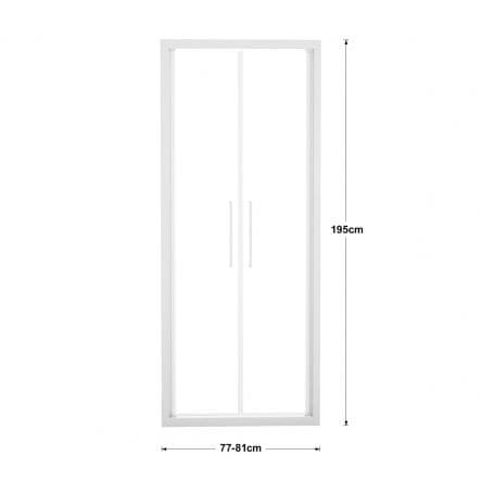 RECORD SALOON DOOR L 77-81 H 195 CM CLEAR GLASS 6 MM WHITE - best price from Maltashopper.com BR430004624
