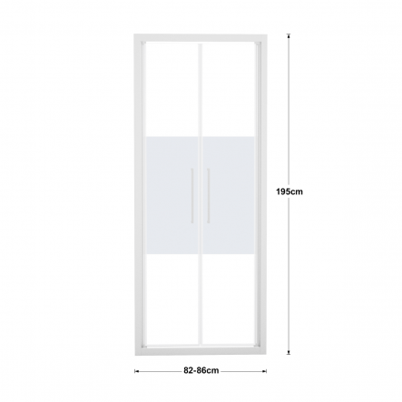 RECORD SALOON DOOR L 82-86 H 195 CM SCREEN-PRINTED GLASS 6 MM WHITE - best price from Maltashopper.com BR430004626